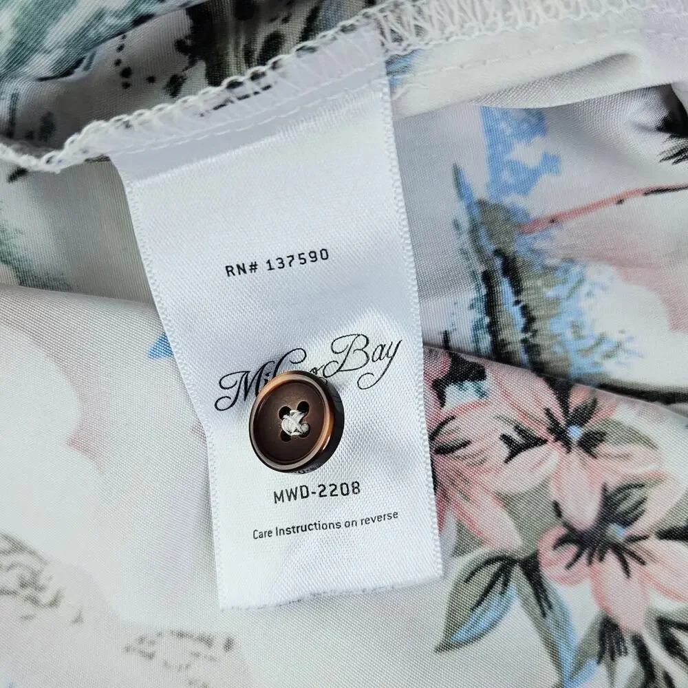 Milano Bay Mens Small Hawaiian Button UP Shirt Tropical Vacation Resort Beach - Picture 11 of 14